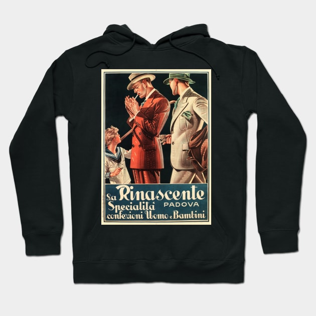 LA RINASCENTE PADOVA by JC Leyendecker Department Store Clothing For Men and Children Old Italian Advert Hoodie by vintageposters